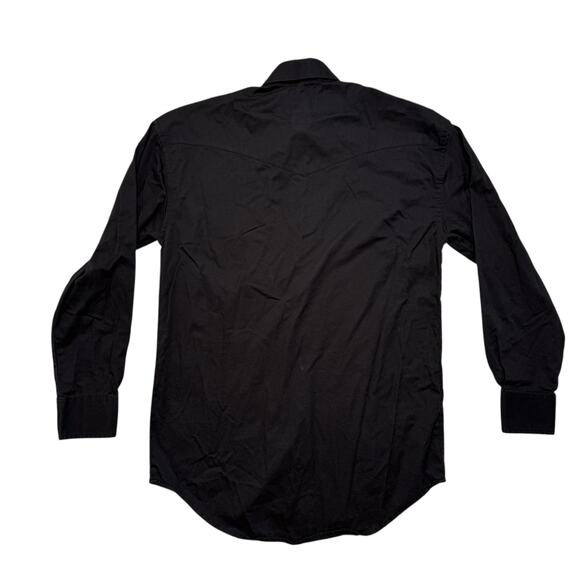 WRANGLER ACTRA Black Embroidered Button Up Western Shirt Size Small Mens Roping - Picture 2 of 7